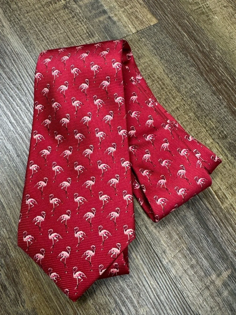 Ralph‎ Lauren Red Tie with Pink Flamingo Motif
